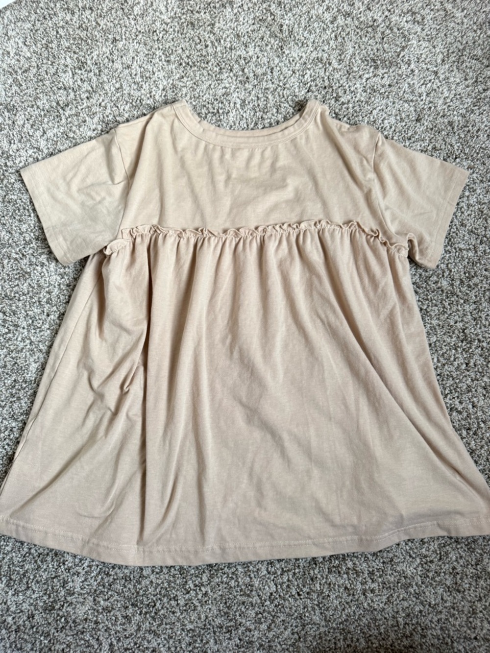 Relaxed Smocked Yoke Short Sleeve Tee - Cream